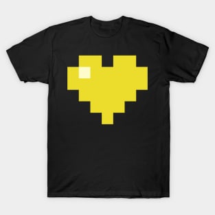 Simple Yellow Pixel Heart T-Shirt